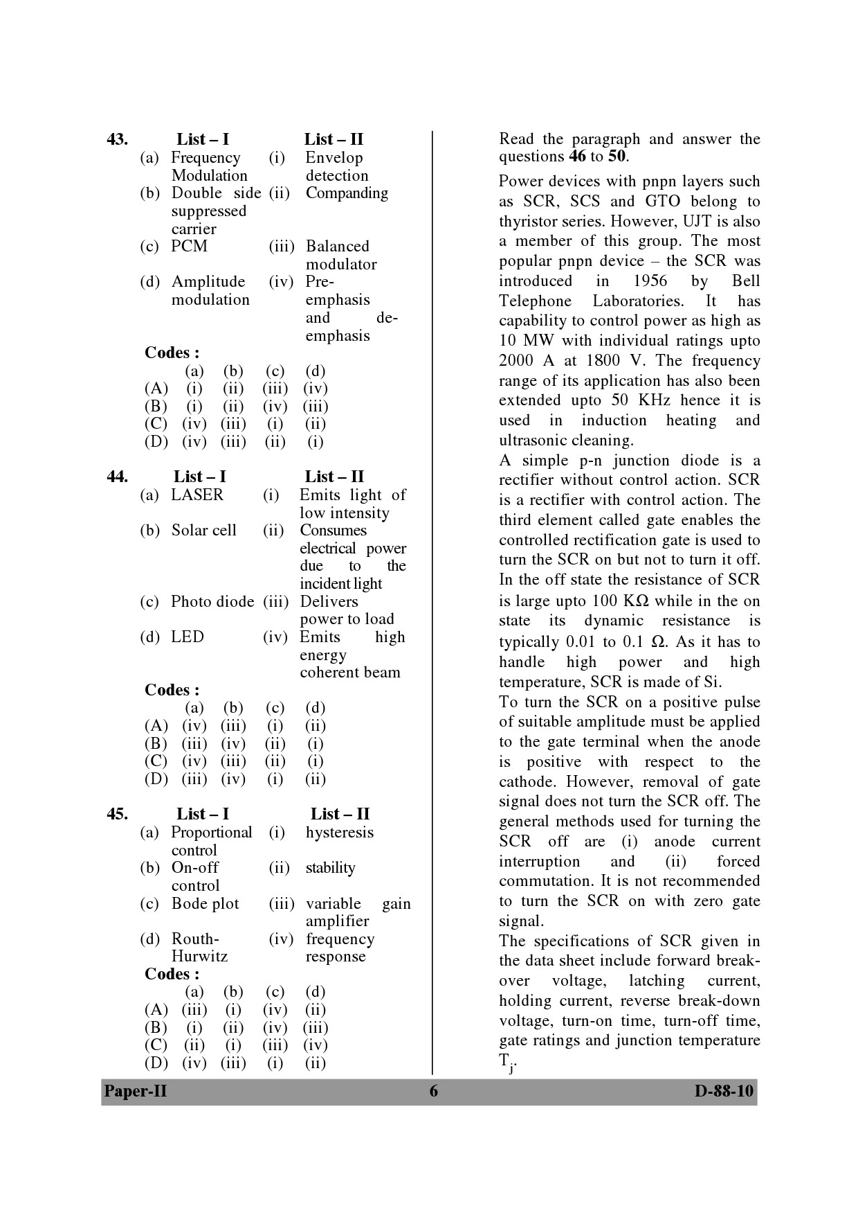 UGC NET Electronic Science Question Paper II December 2010 6