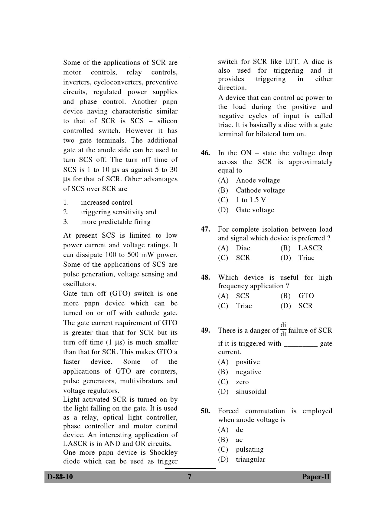 UGC NET Electronic Science Question Paper II December 2010 7