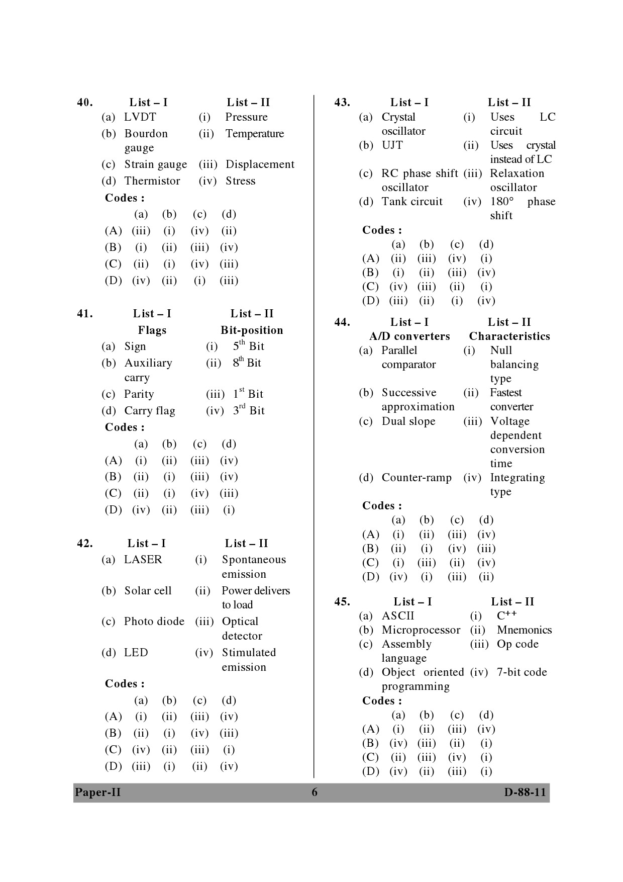 UGC NET Electronic Science Question Paper II December 2011 6