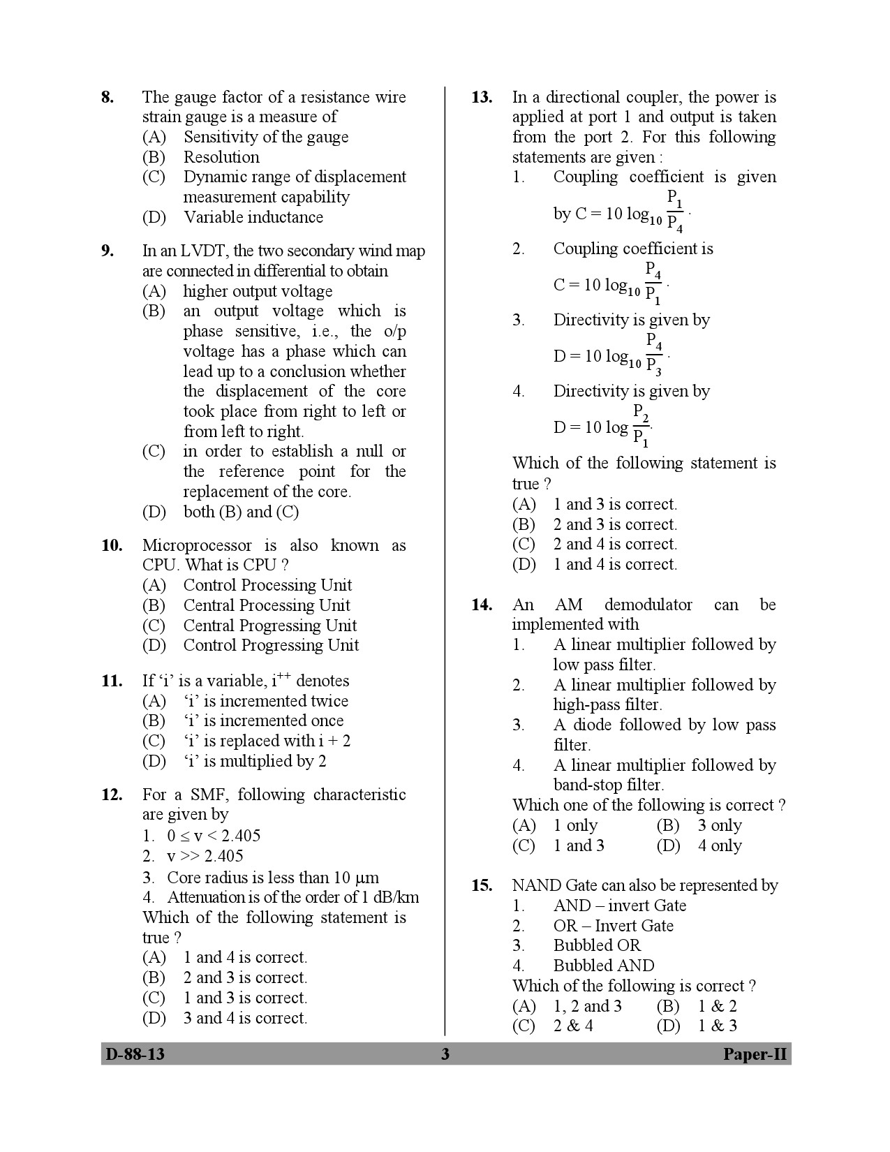 UGC NET Electronic Science Question Paper II December 2013 3