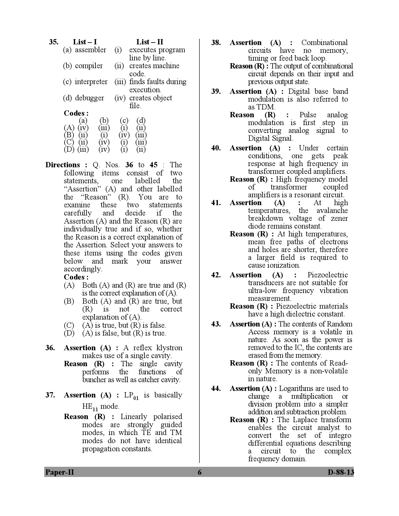 UGC NET Electronic Science Question Paper II December 2013 6