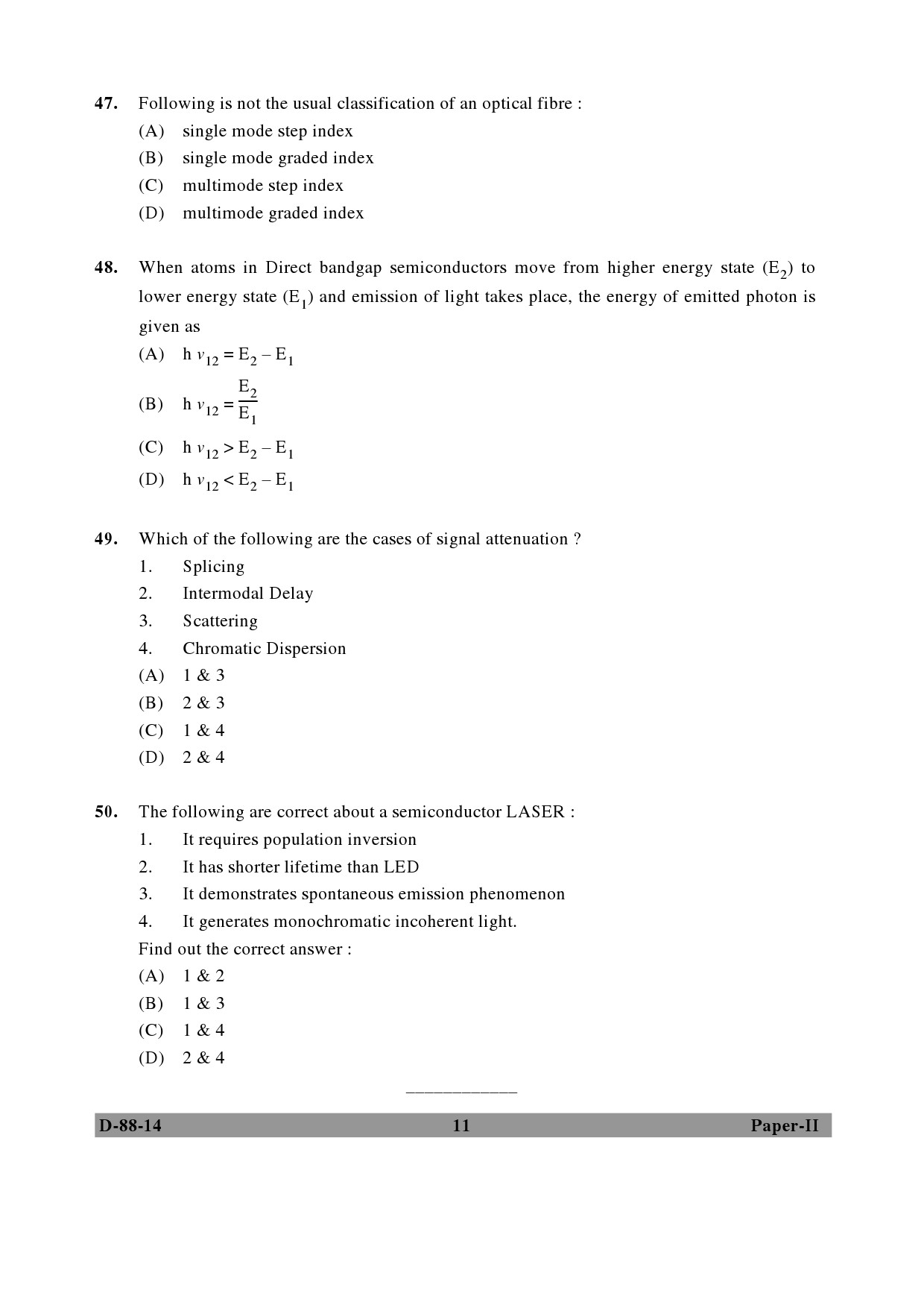 UGC NET Electronic Science Question Paper II December 2014 11