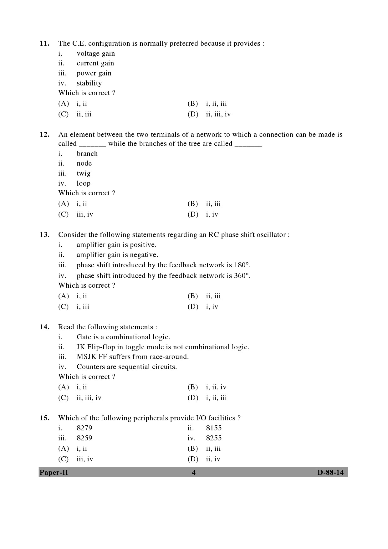 UGC NET Electronic Science Question Paper II December 2014 4