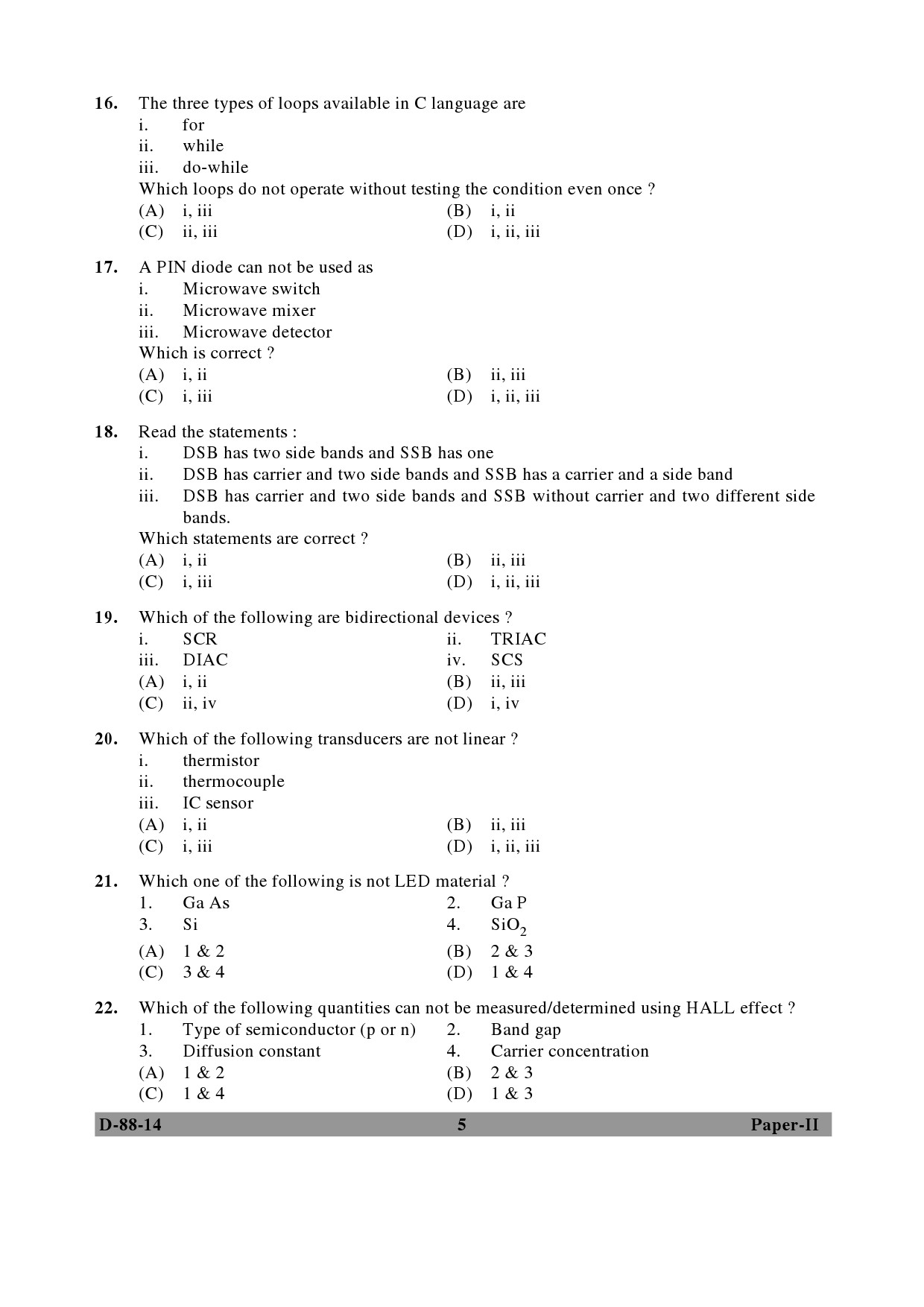 UGC NET Electronic Science Question Paper II December 2014 5