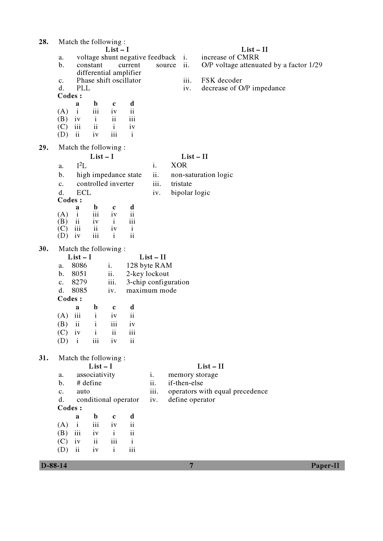 UGC NET Electronic Science Question Paper II December 2014 7