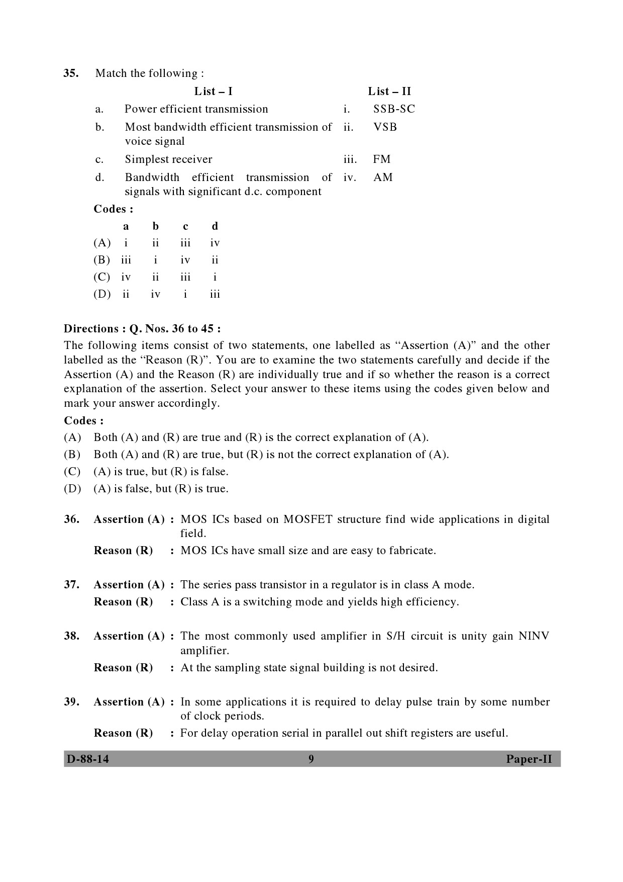 UGC NET Electronic Science Question Paper II December 2014 9