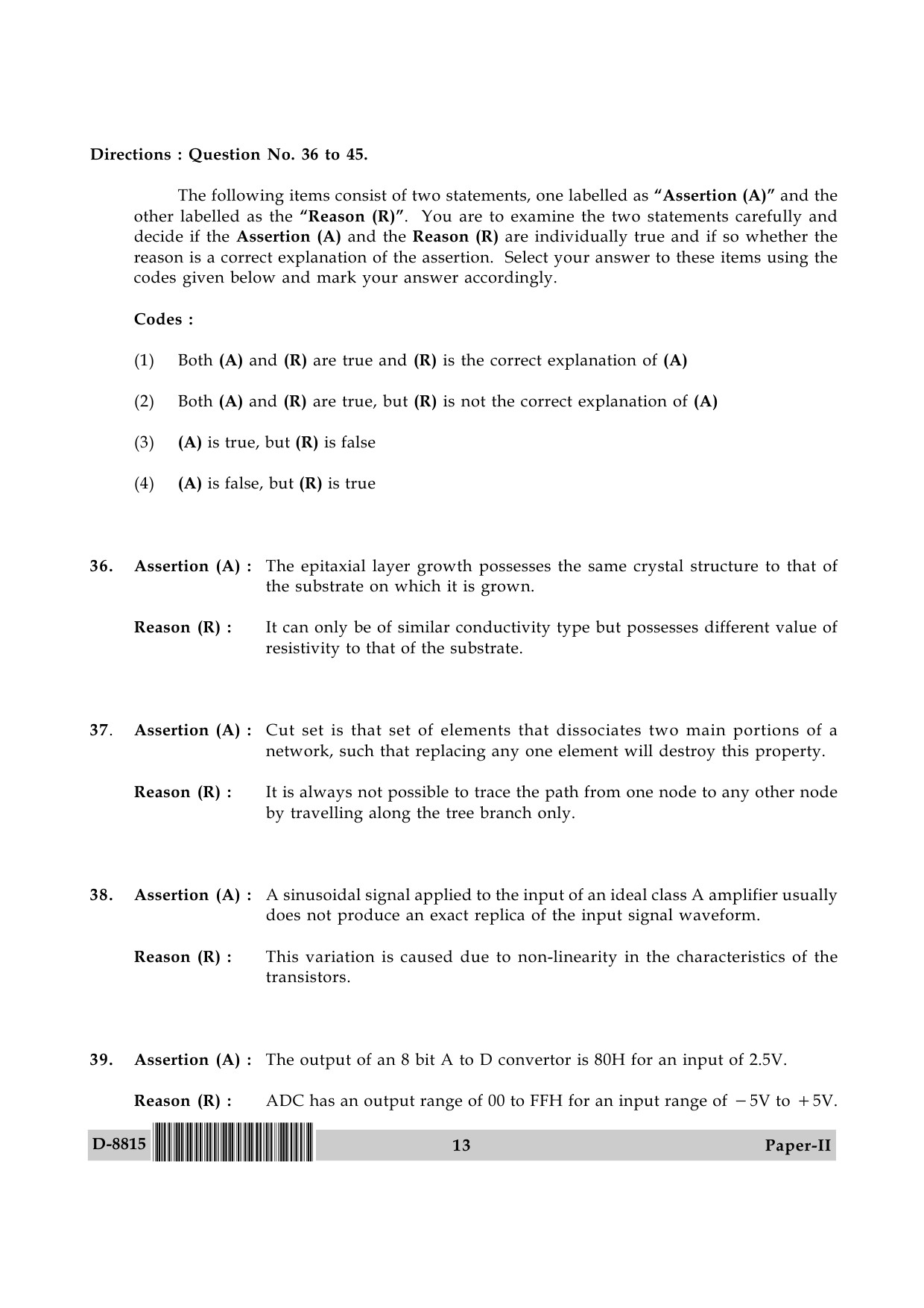 UGC NET Electronic Science Question Paper II December 2015 13