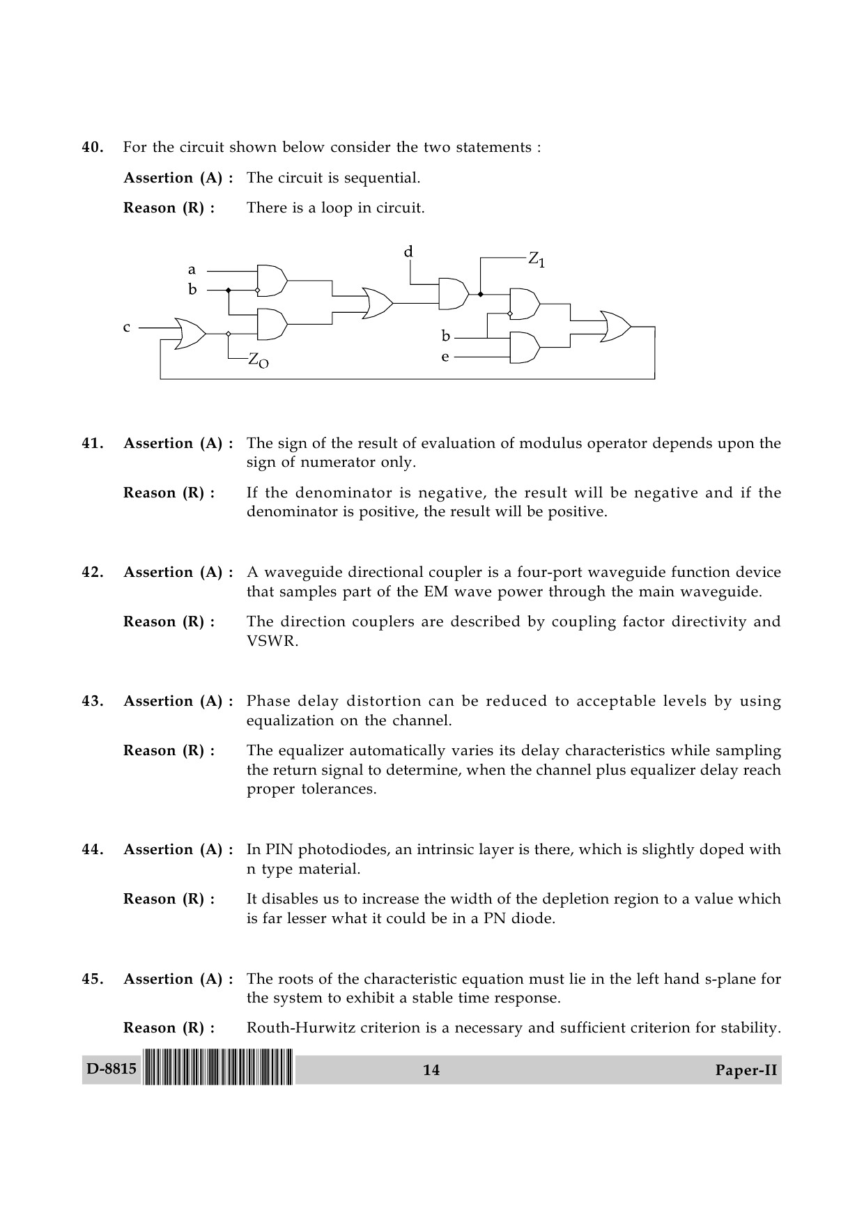 UGC NET Electronic Science Question Paper II December 2015 14