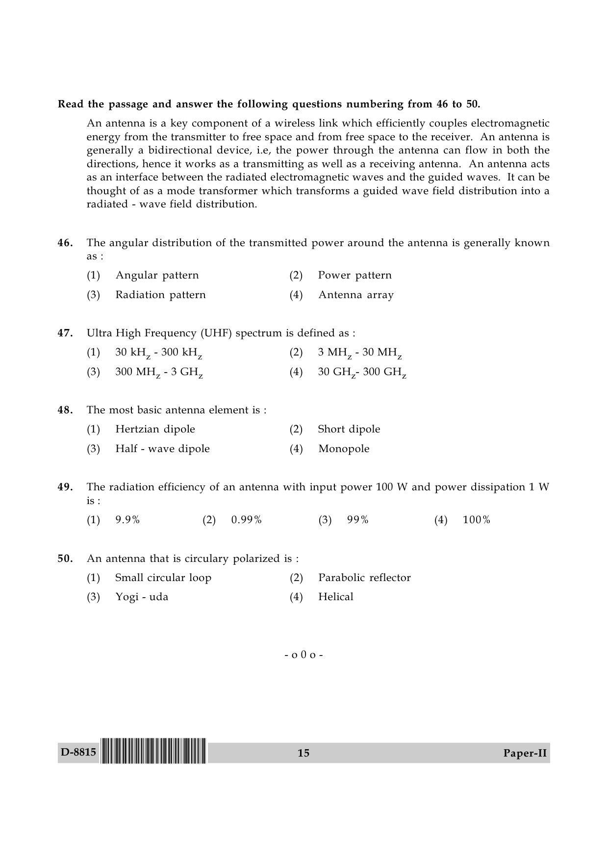 UGC NET Electronic Science Question Paper II December 2015 15