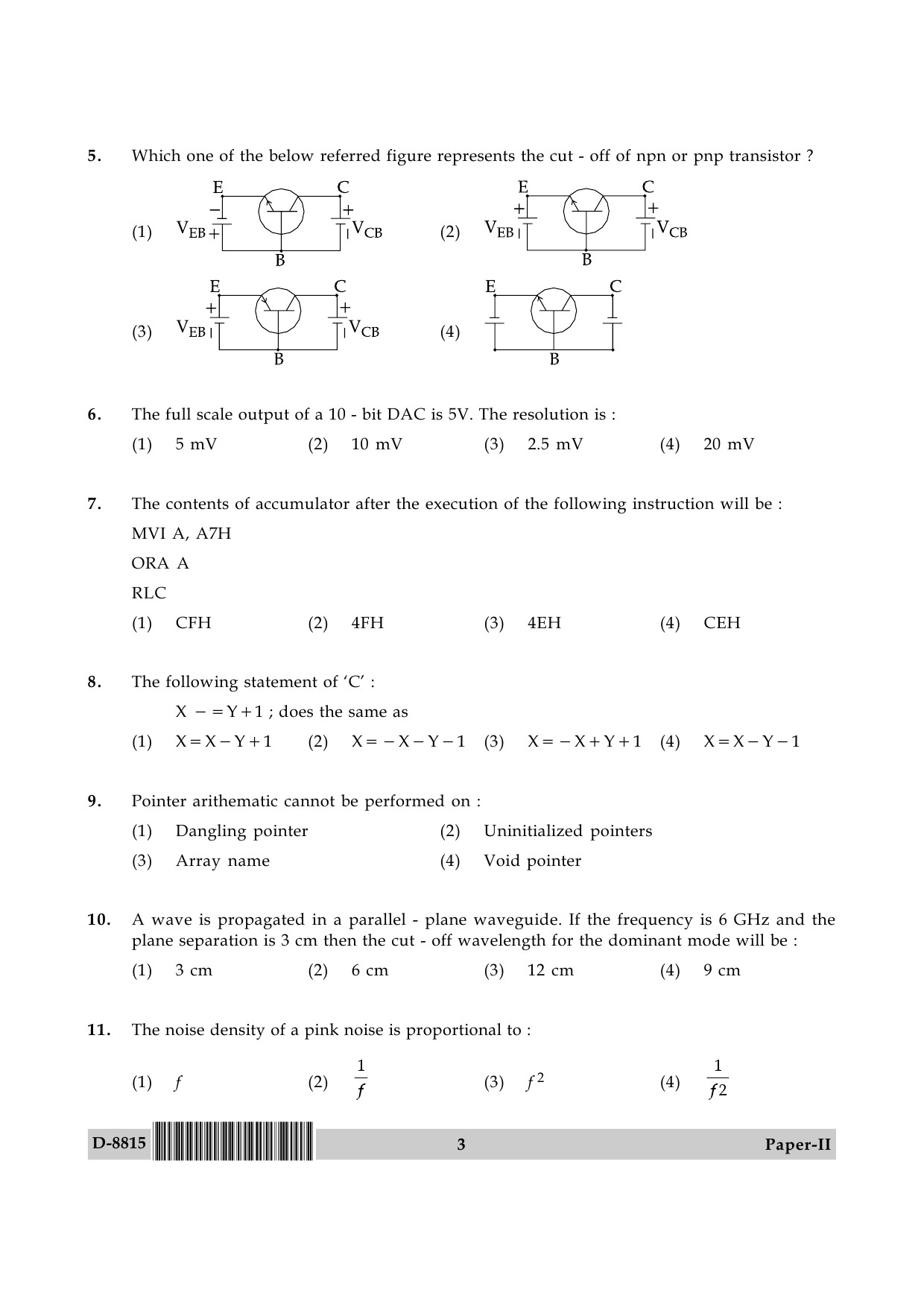 UGC NET Electronic Science Question Paper II December 2015 3