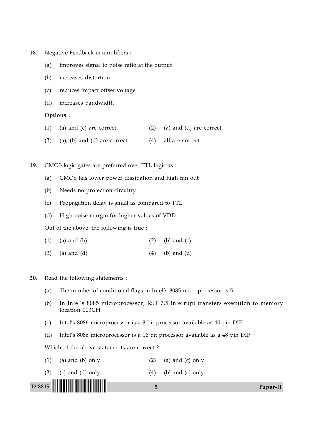 UGC NET Electronic Science Question Paper II December 2015 5