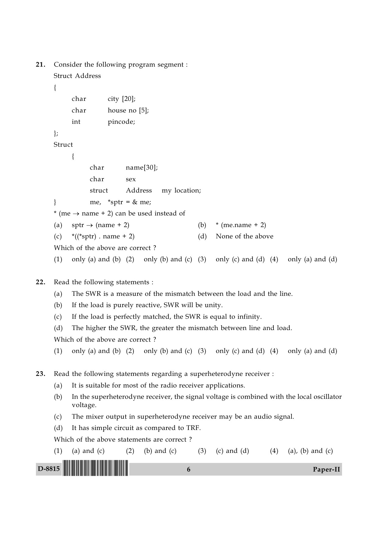 UGC NET Electronic Science Question Paper II December 2015 6