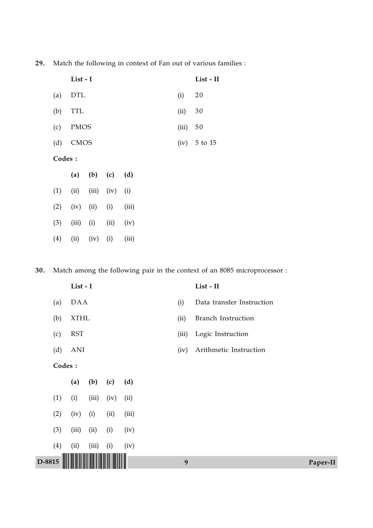 UGC NET Electronic Science Question Paper II December 2015 9