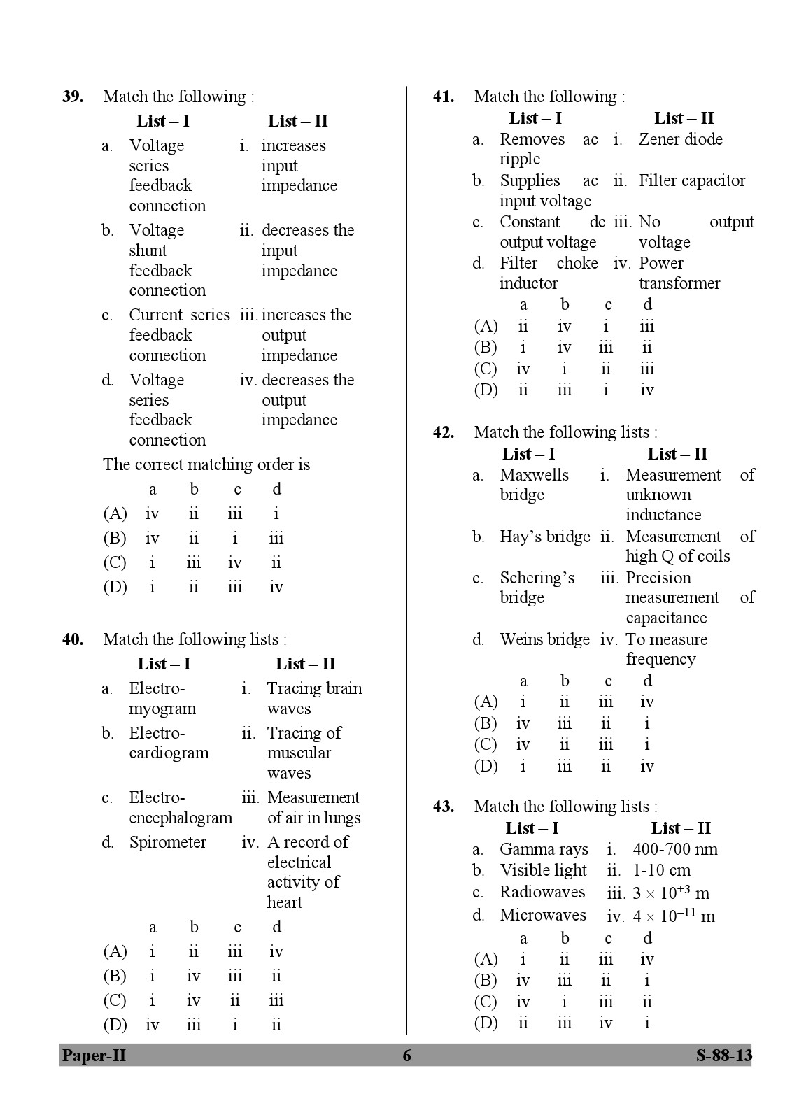 UGC NET Electronic Science Question Paper II Exam September 2013 6