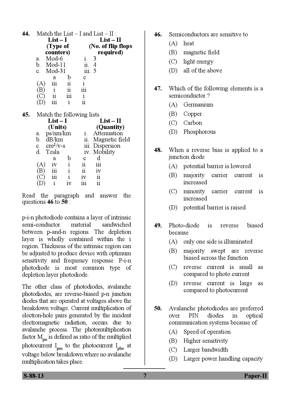 UGC NET Electronic Science Question Paper II Exam September 2013 7