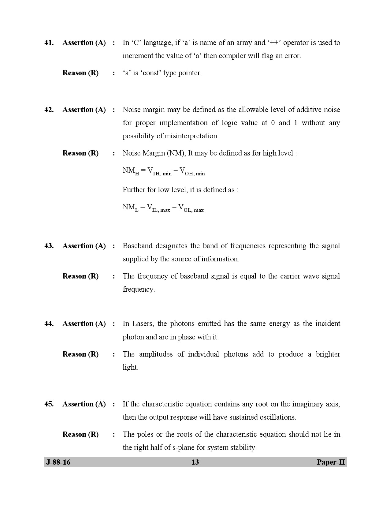 UGC NET Electronic Science Question Paper II July 2016 13