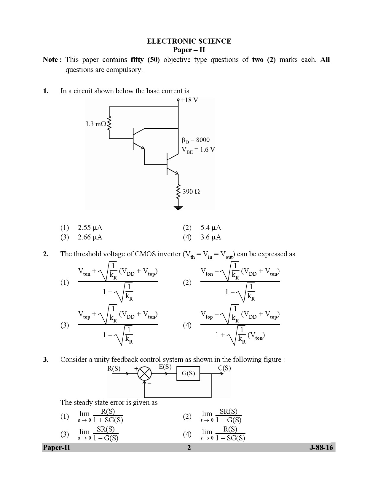 UGC NET Electronic Science Question Paper II July 2016 2