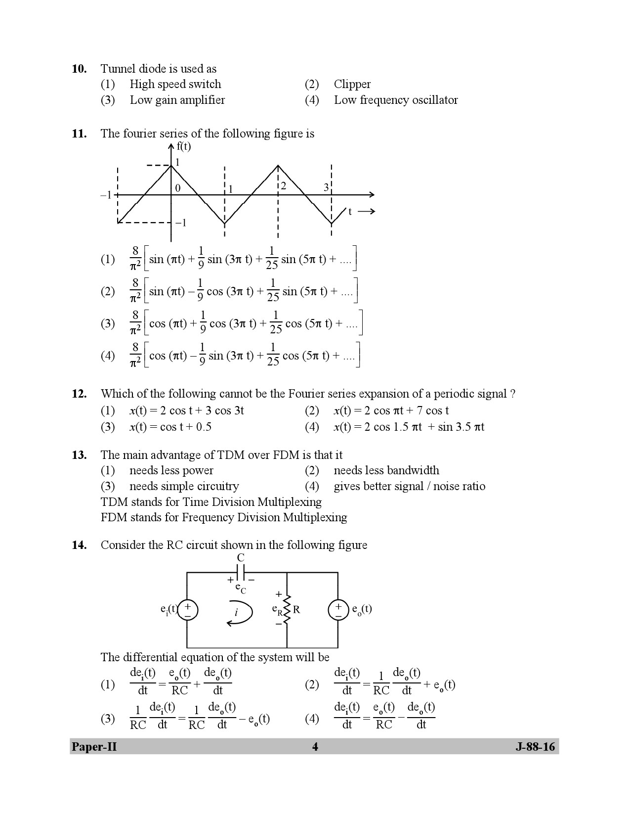 UGC NET Electronic Science Question Paper II July 2016 4