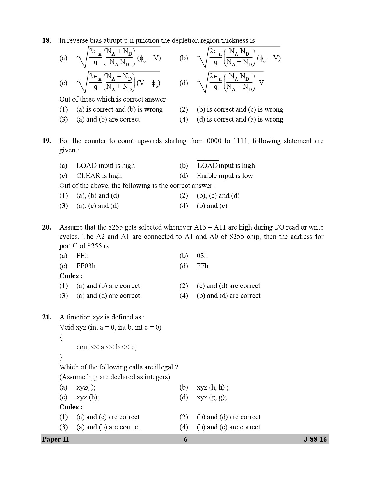 UGC NET Electronic Science Question Paper II July 2016 6