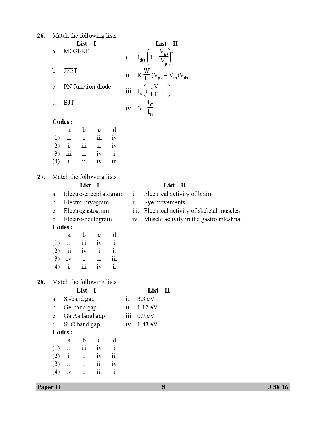 UGC NET Electronic Science Question Paper II July 2016 8