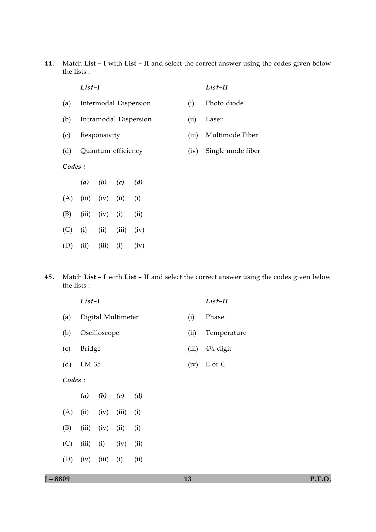 UGC NET Electronic Science Question Paper II June 2009 13