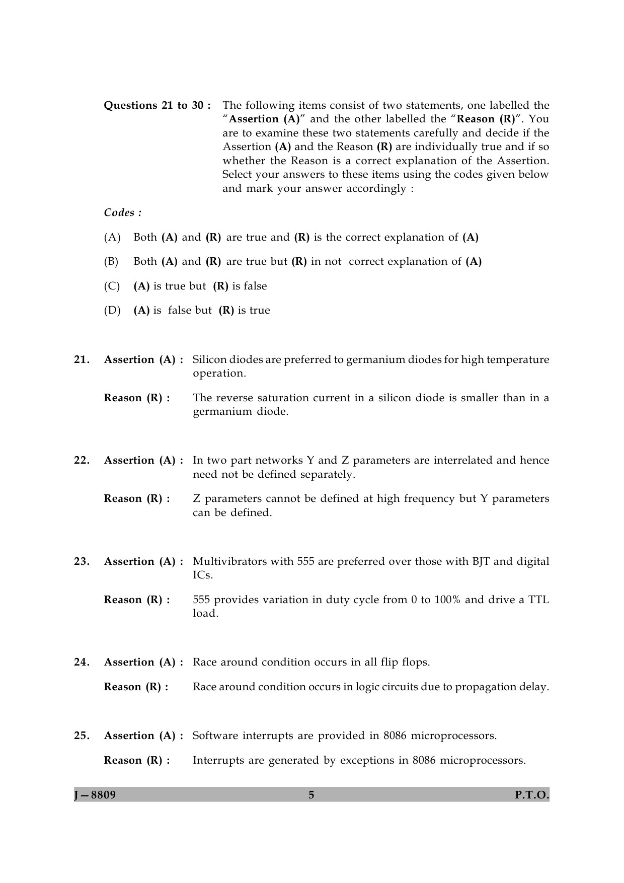 UGC NET Electronic Science Question Paper II June 2009 5