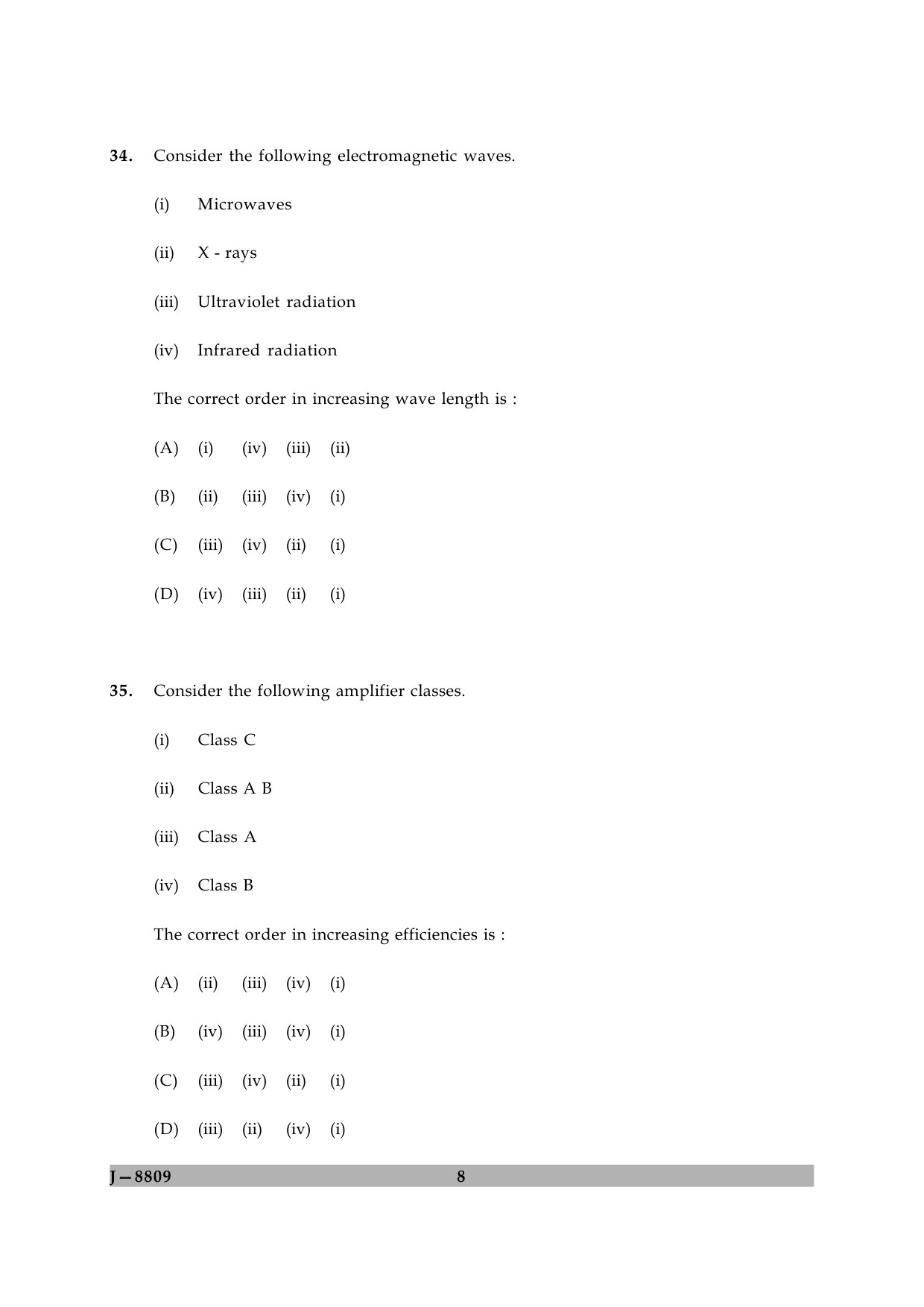 UGC NET Electronic Science Question Paper II June 2009 8