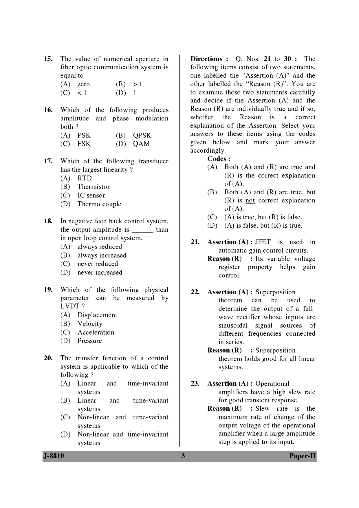 UGC NET Electronic Science Question Paper II June 2010 3