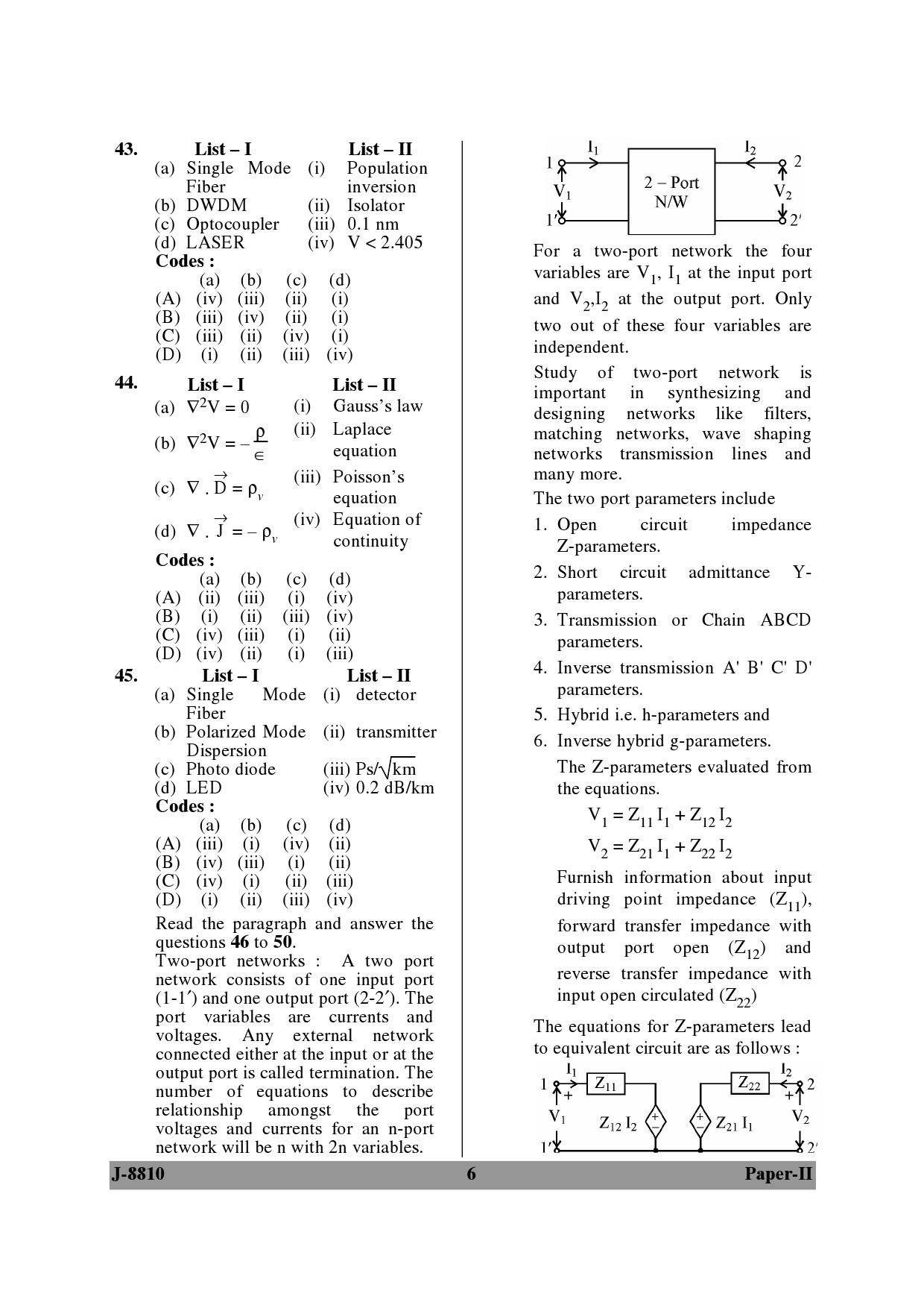 UGC NET Electronic Science Question Paper II June 2010 6