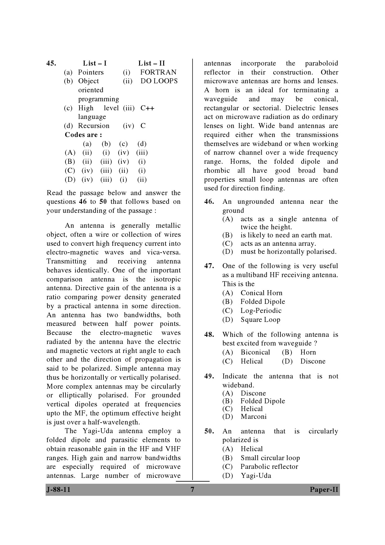 UGC NET Electronic Science Question Paper II June 2011 7