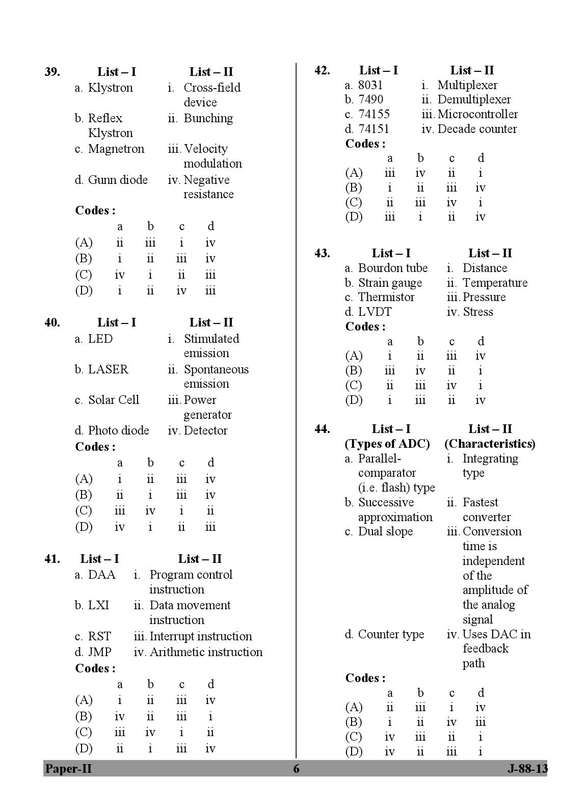 UGC NET Electronic Science Question Paper II June 2013 6