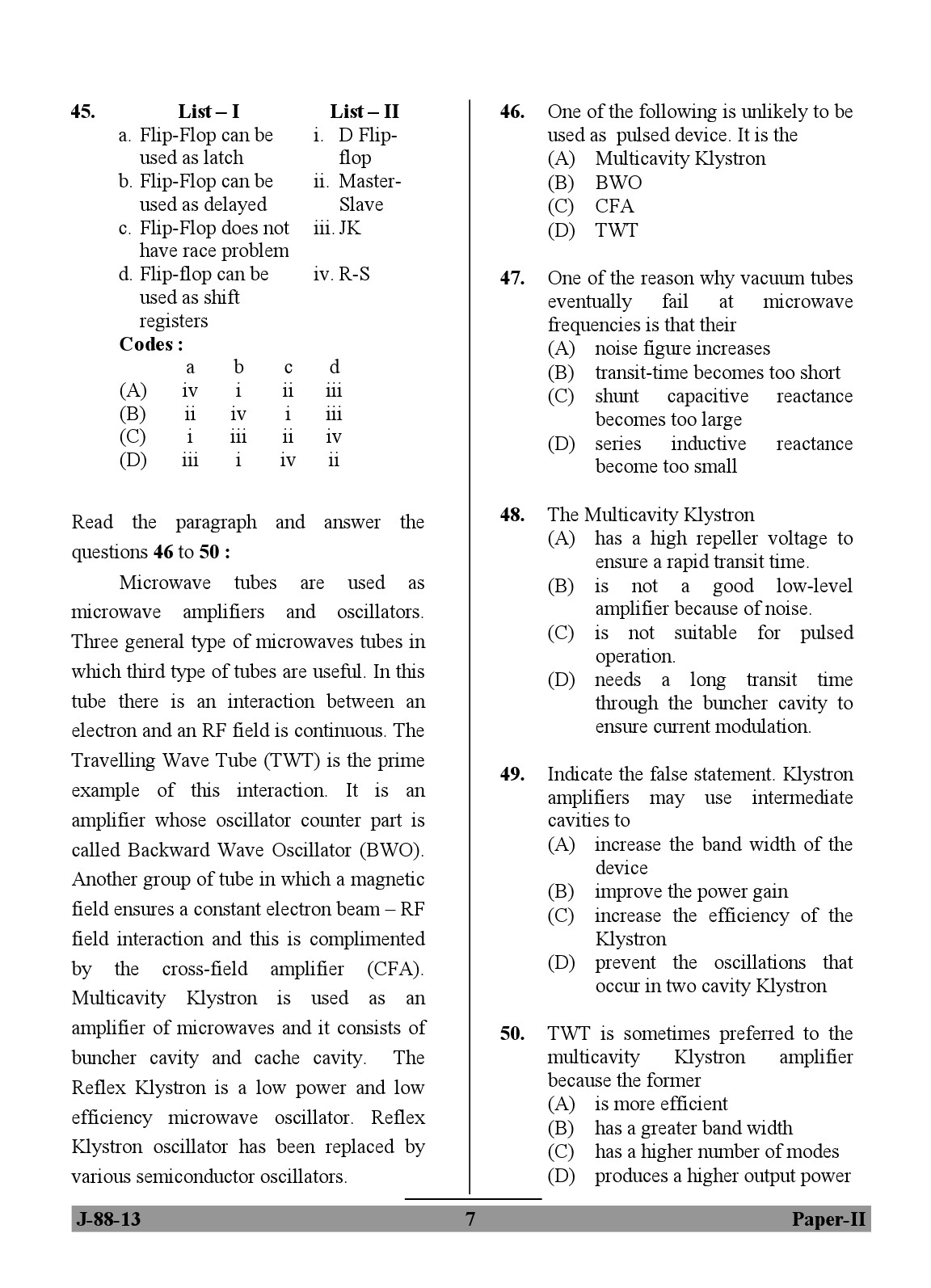 UGC NET Electronic Science Question Paper II June 2013 7