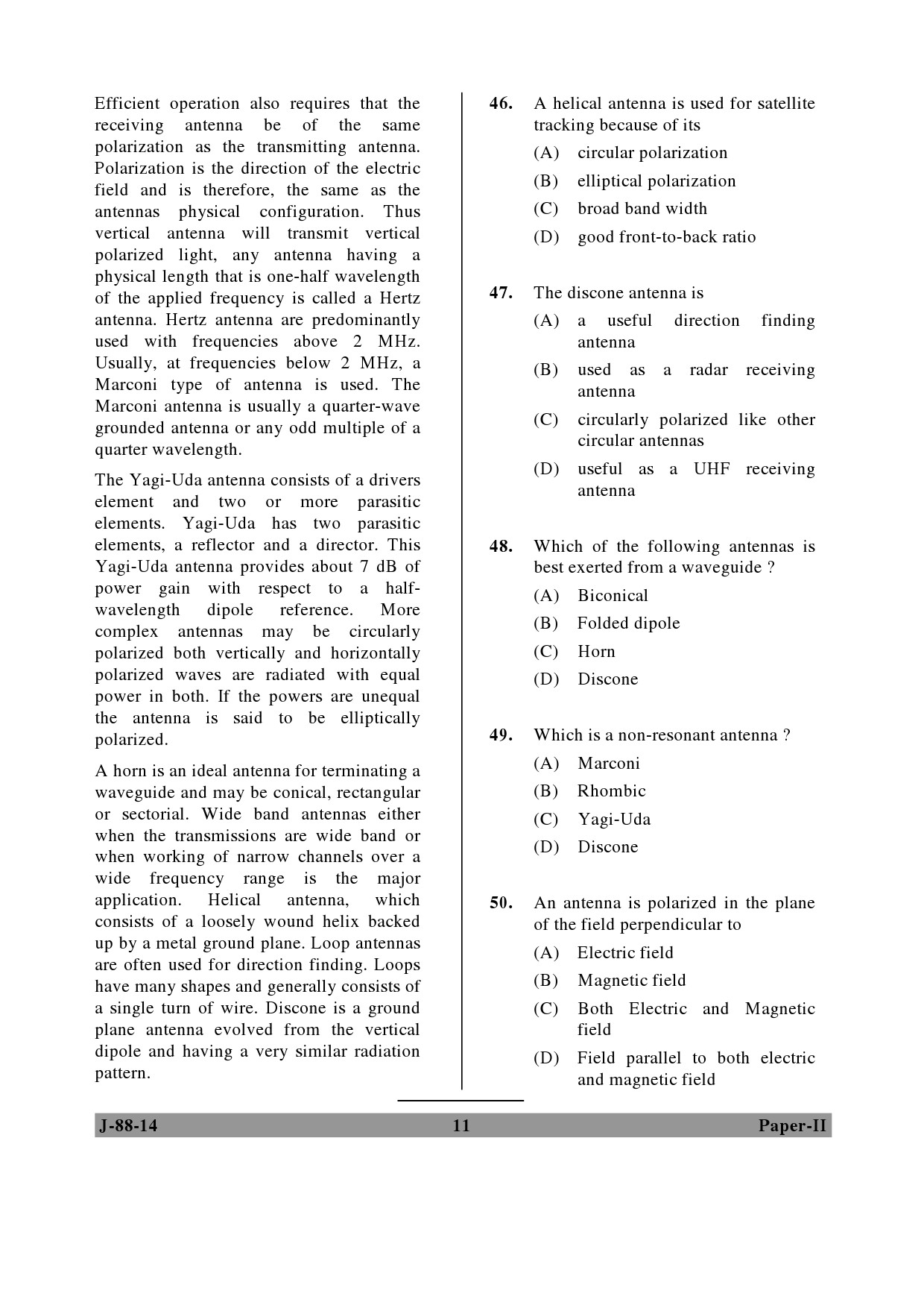 UGC NET Electronic Science Question Paper II June 2014 11