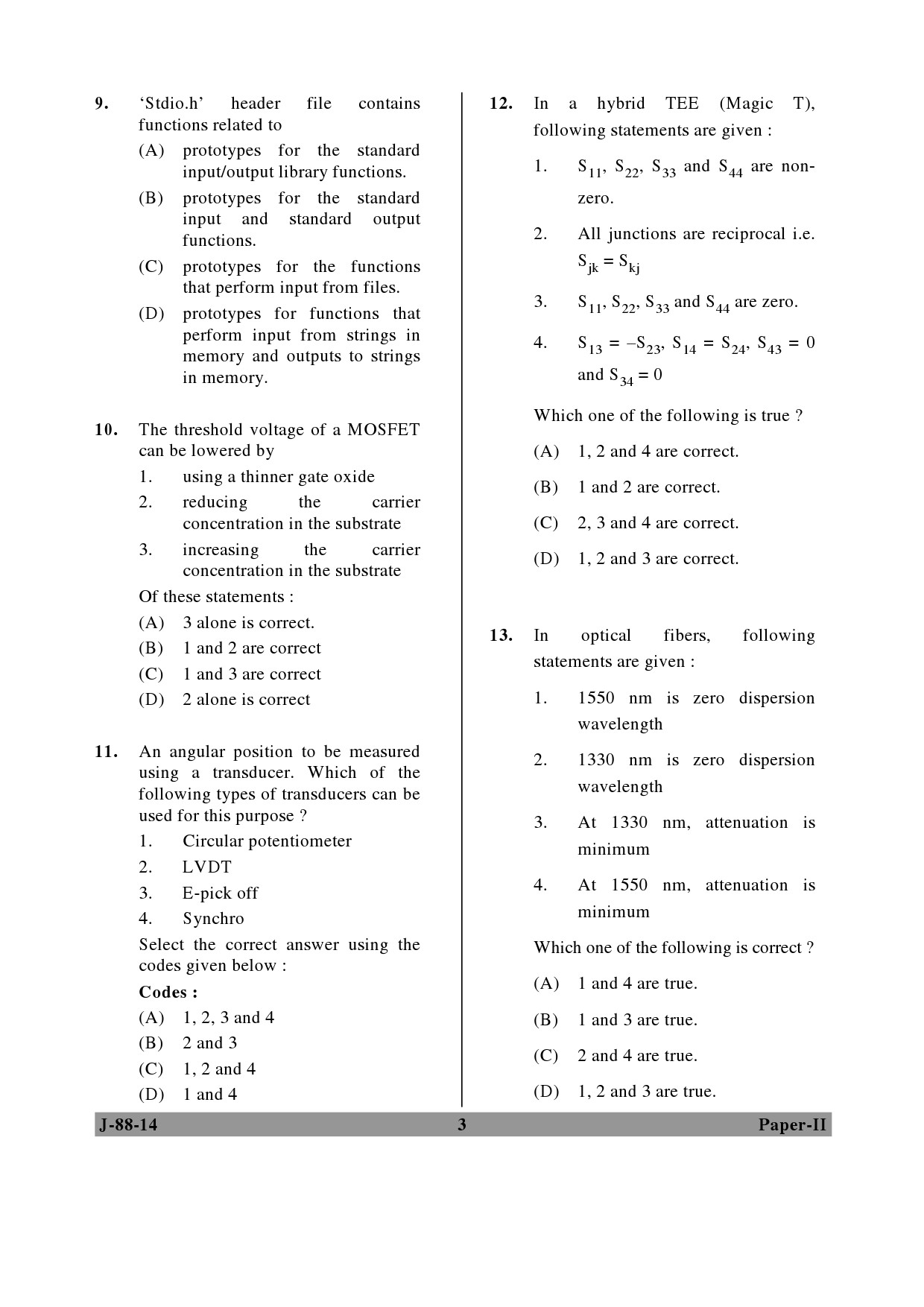 UGC NET Electronic Science Question Paper II June 2014 3