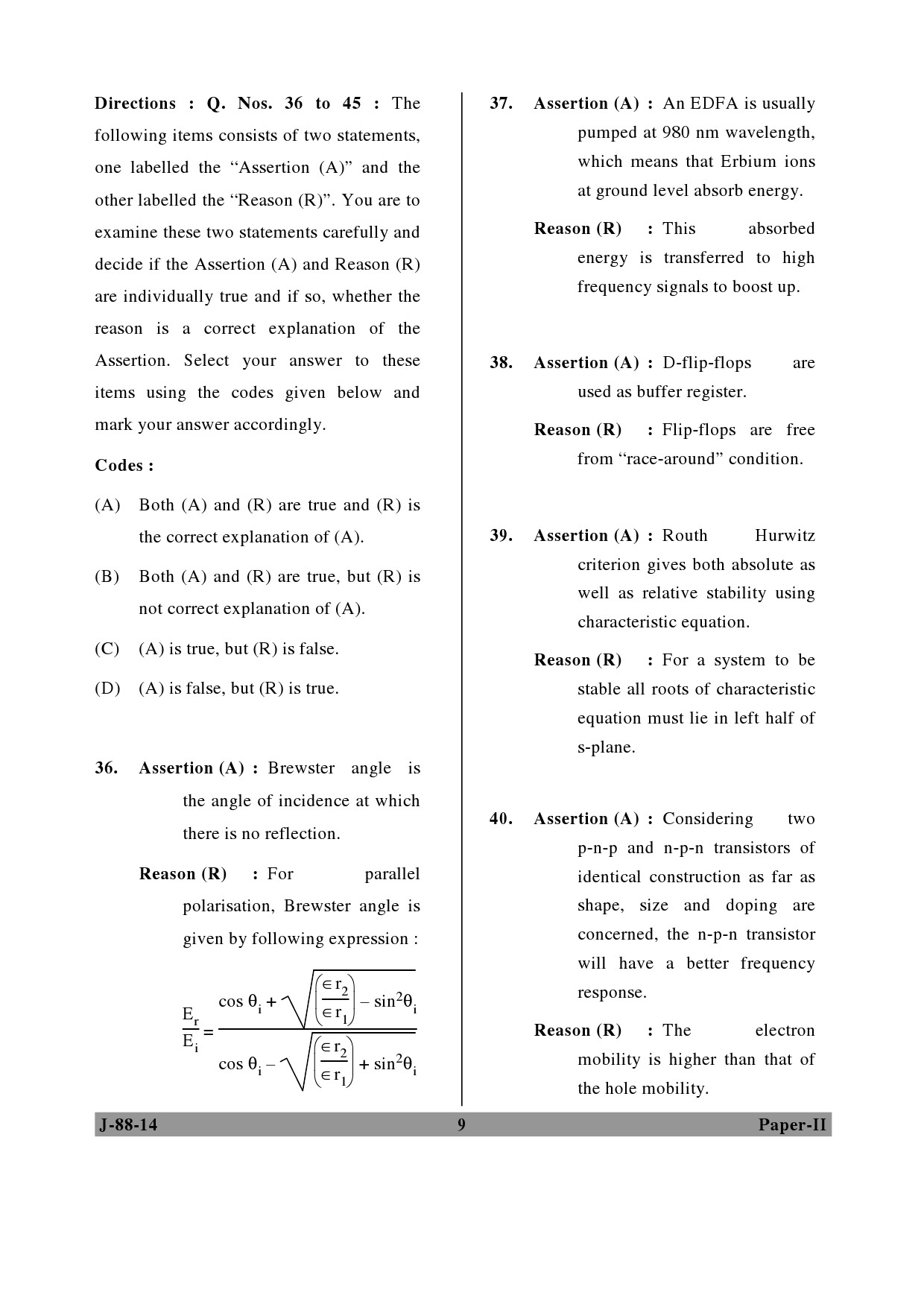 UGC NET Electronic Science Question Paper II June 2014 9