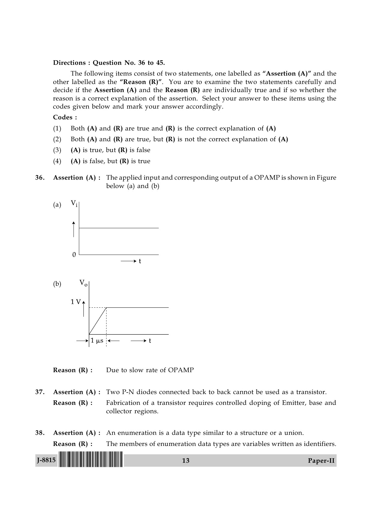 UGC NET Electronic Science Question Paper II June 2015 13