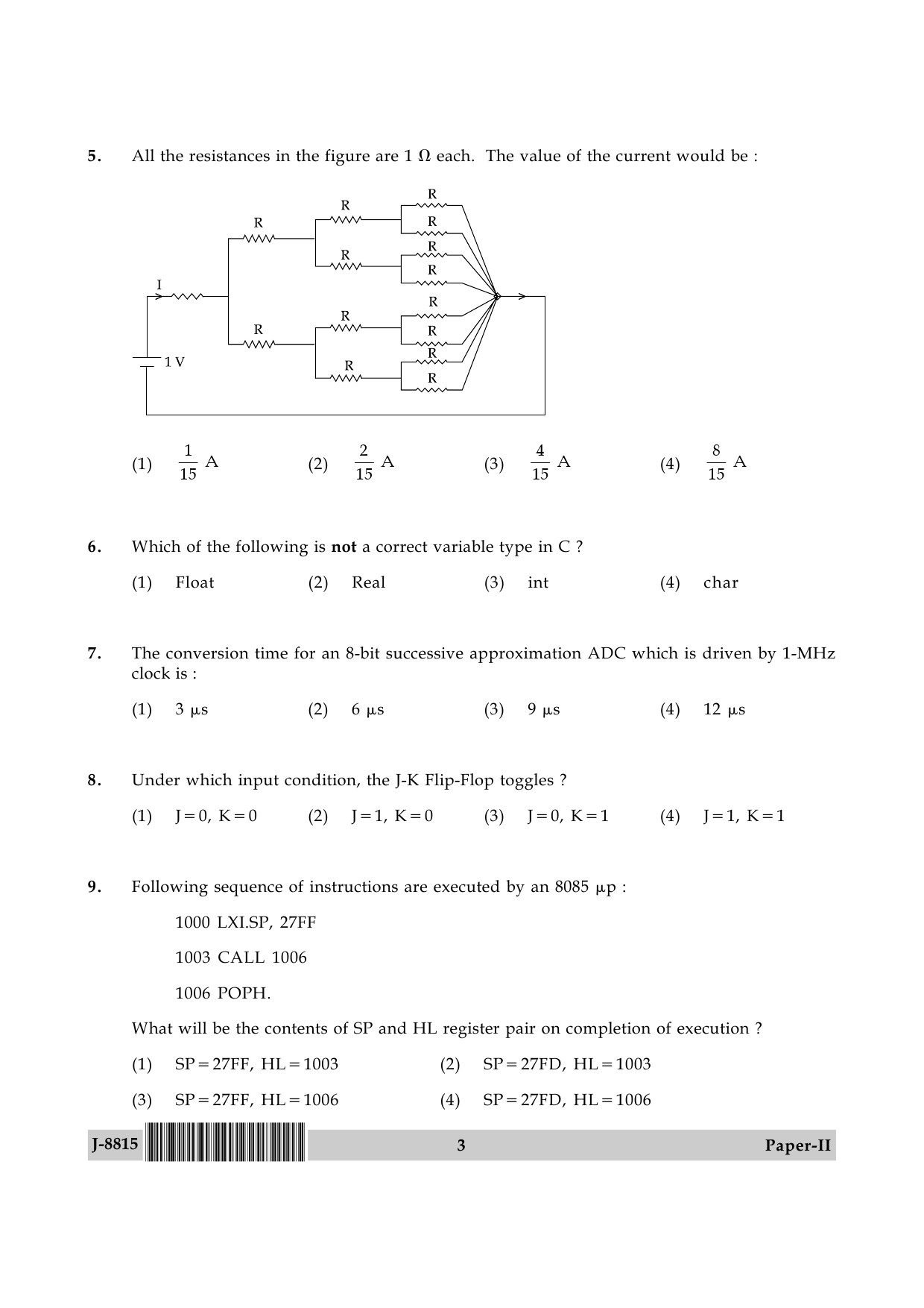 UGC NET Electronic Science Question Paper II June 2015 3