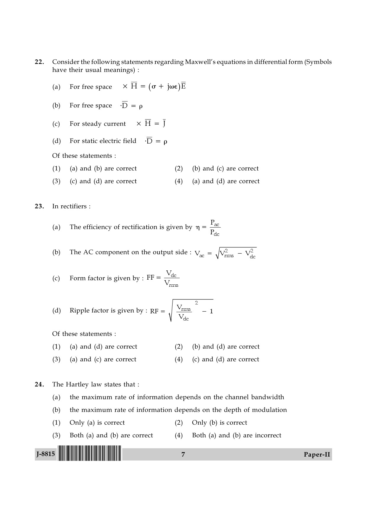 UGC NET Electronic Science Question Paper II June 2015 7