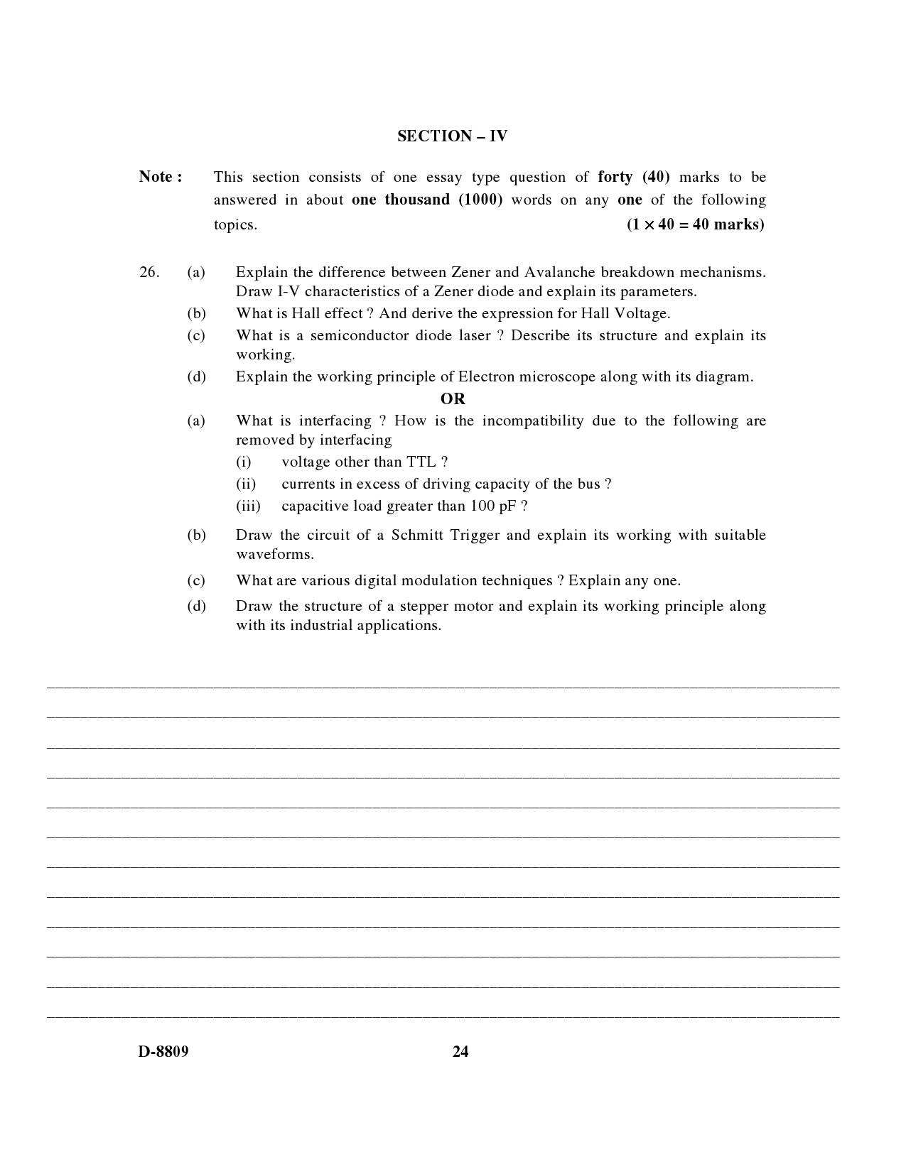 UGC NET Electronic Science Question Paper III December 2009 15