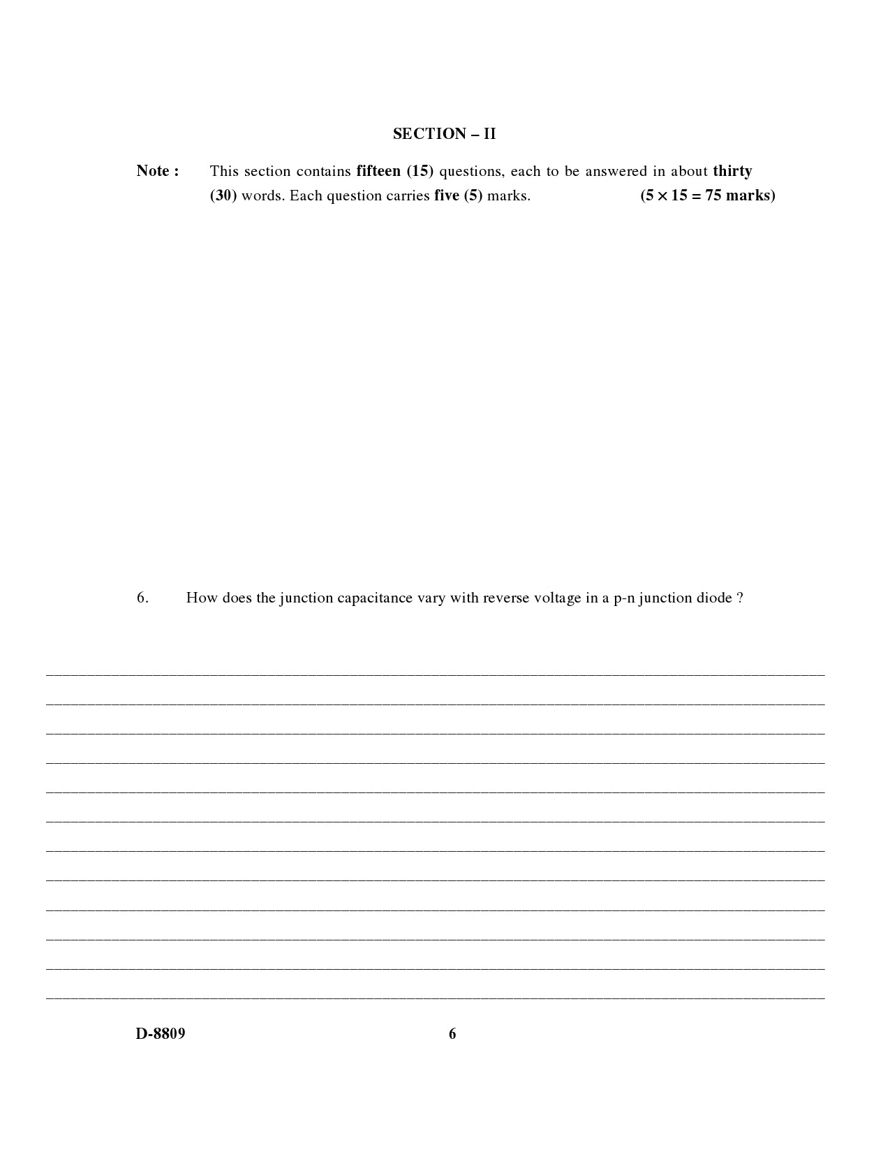 UGC NET Electronic Science Question Paper III December 2009 6