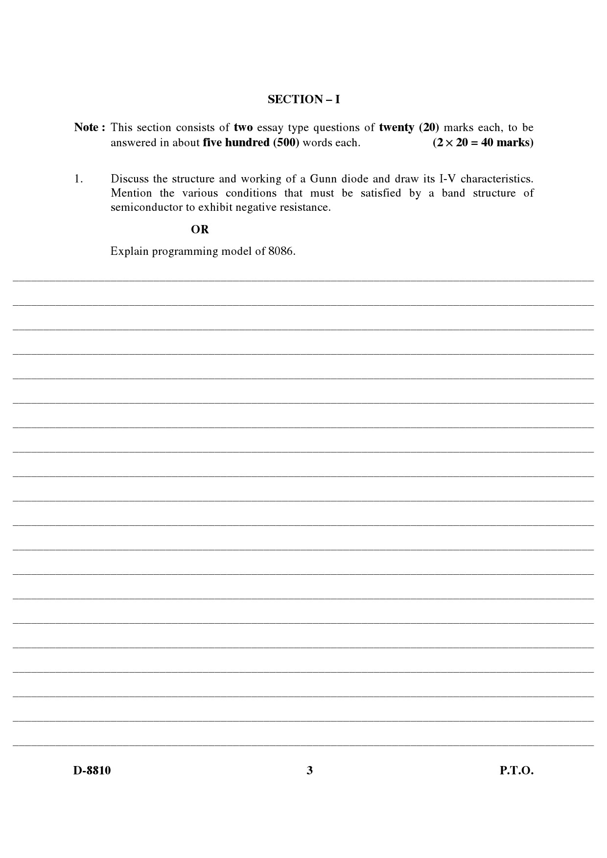 UGC NET Electronic Science Question Paper III December 2010 3