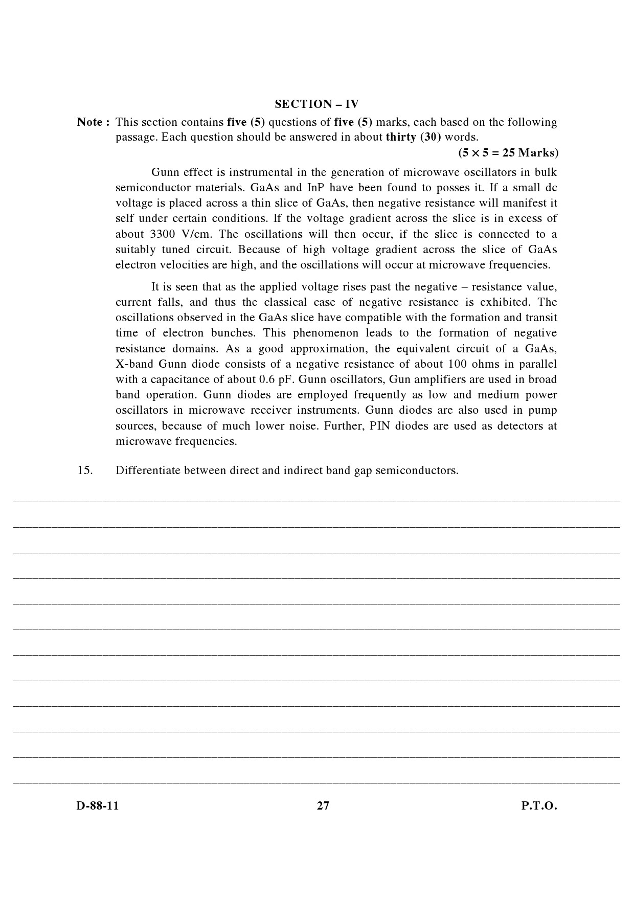 UGC NET Electronic Science Question Paper III December 2011 13