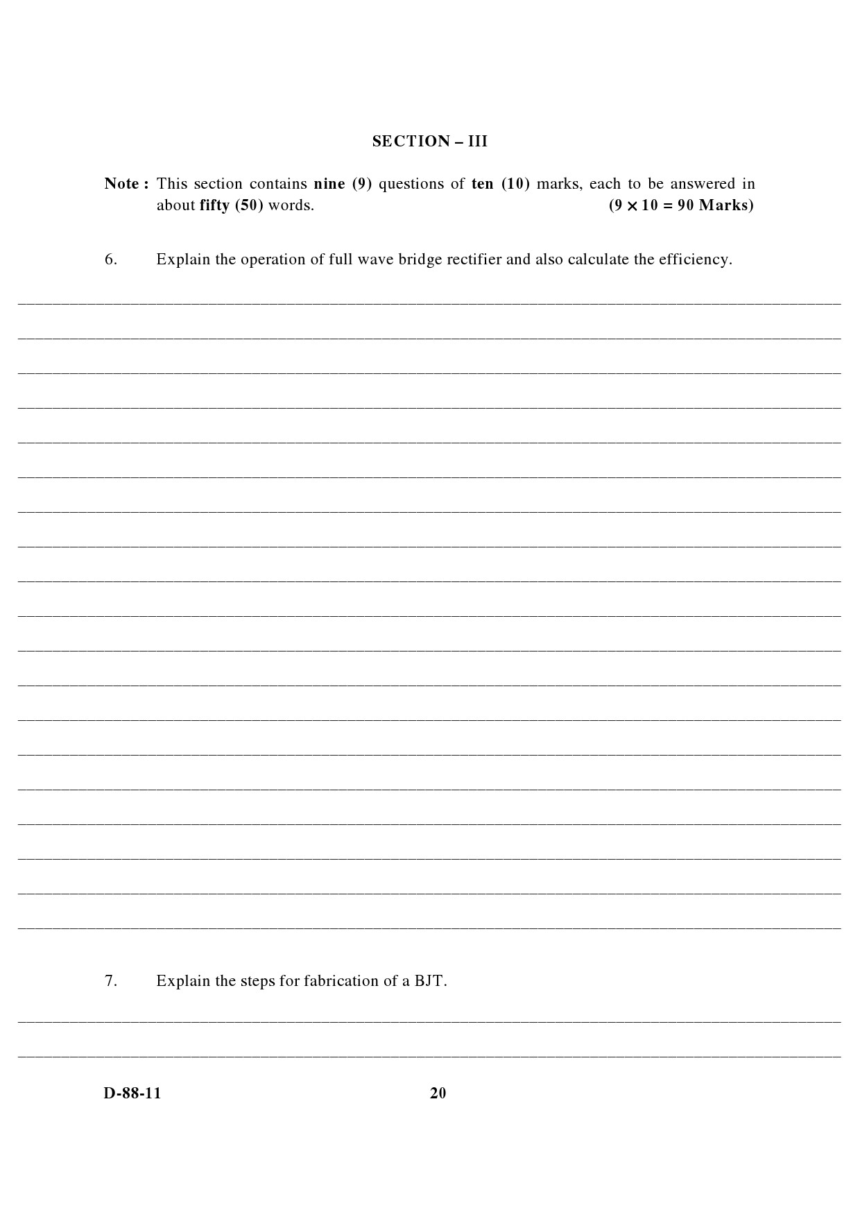 UGC NET Electronic Science Question Paper III December 2011 6