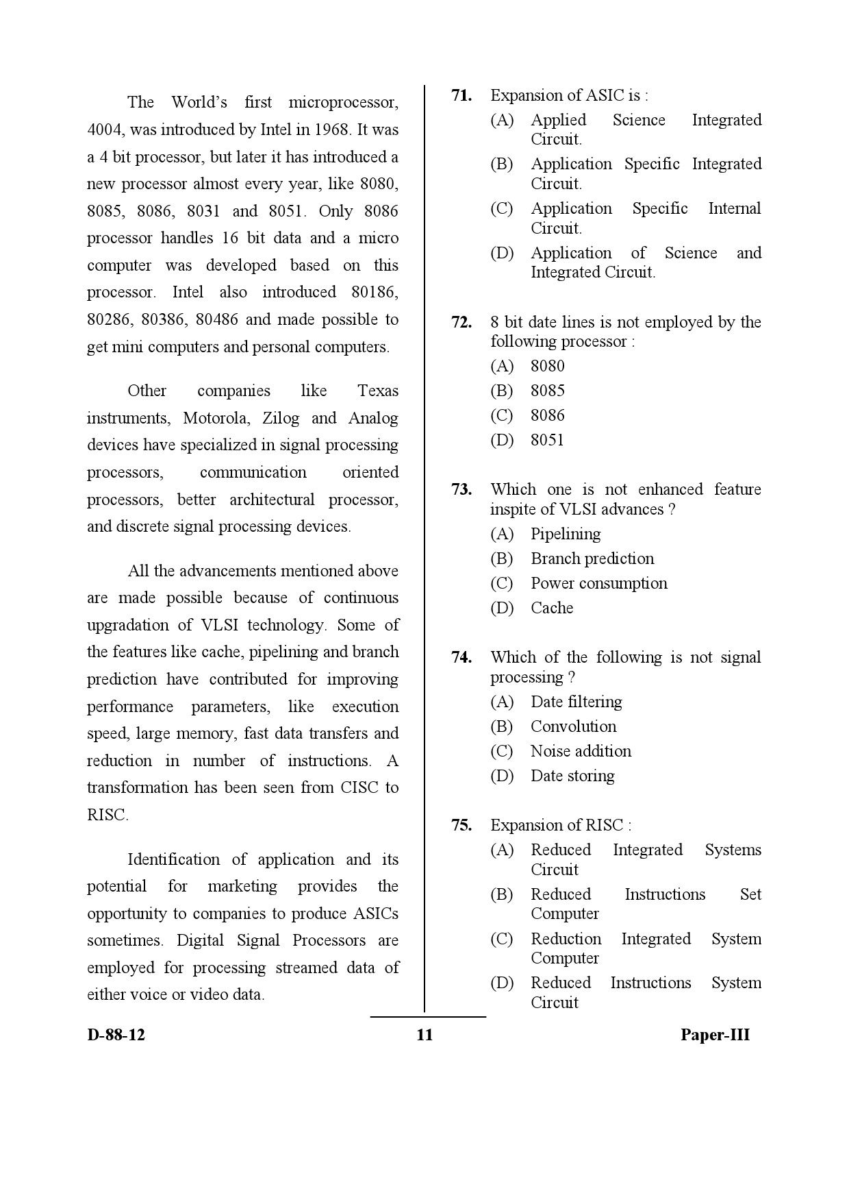 UGC NET Electronic Science Question Paper III December 2012 11