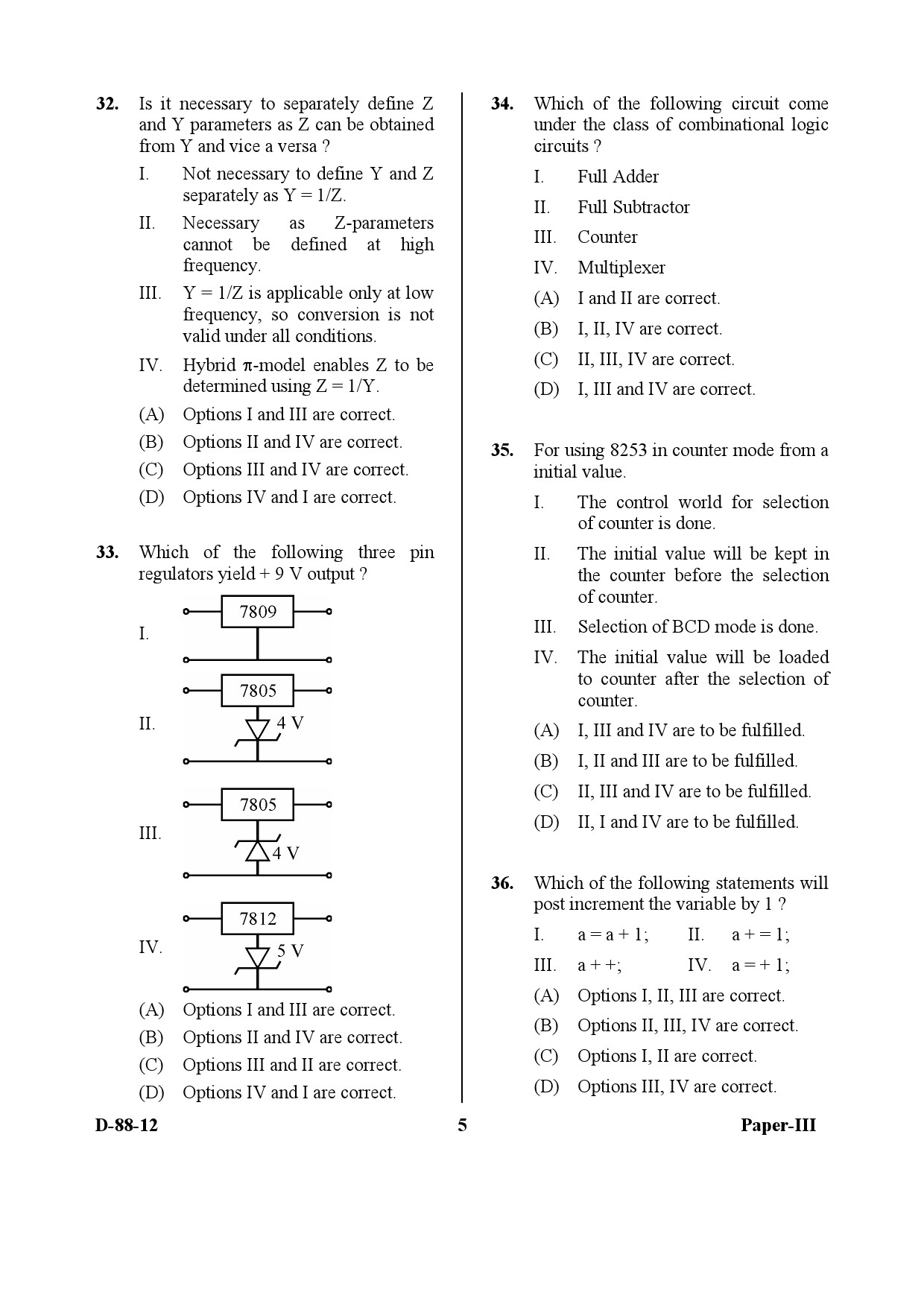 UGC NET Electronic Science Question Paper III December 2012 5