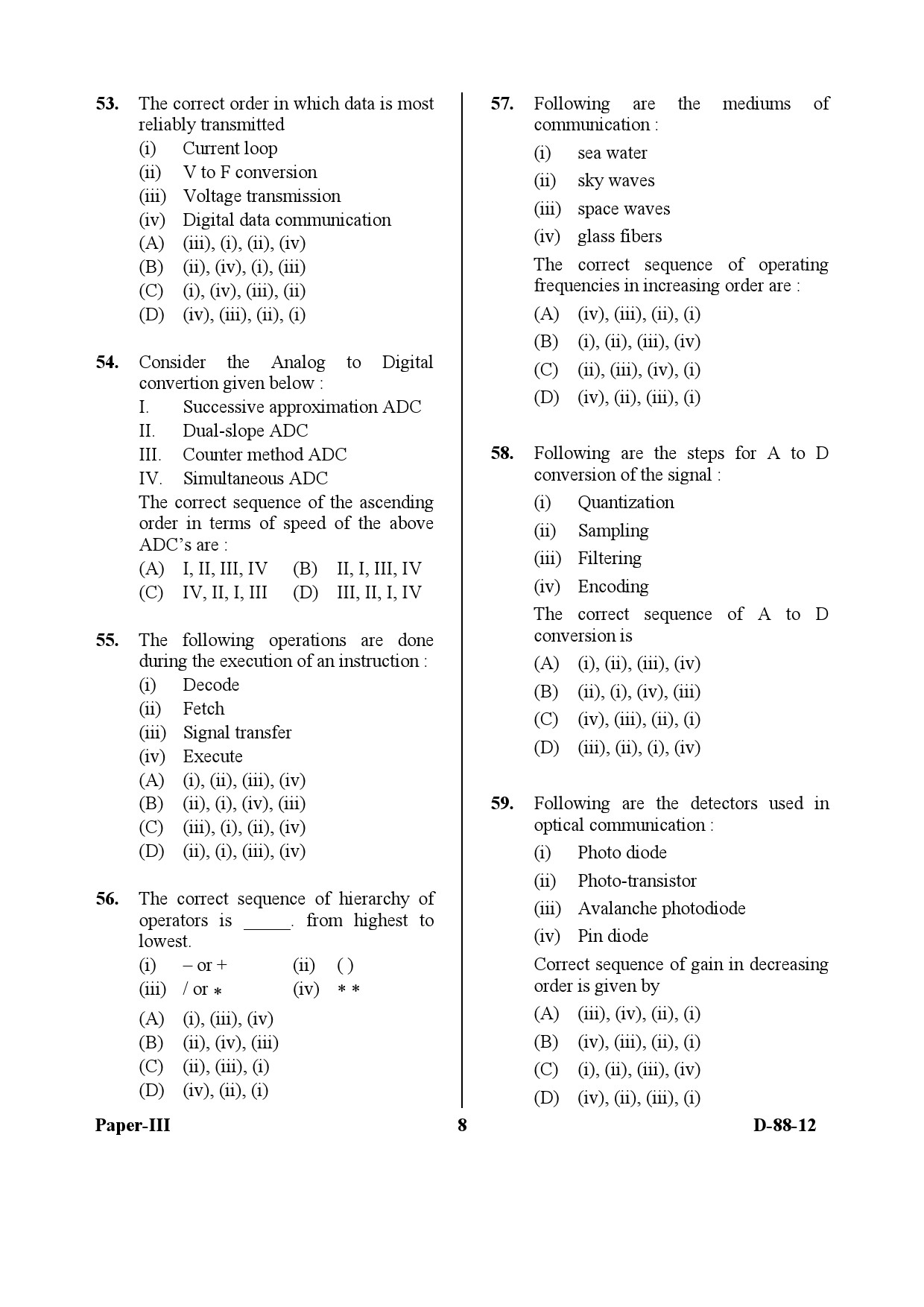 UGC NET Electronic Science Question Paper III December 2012 8