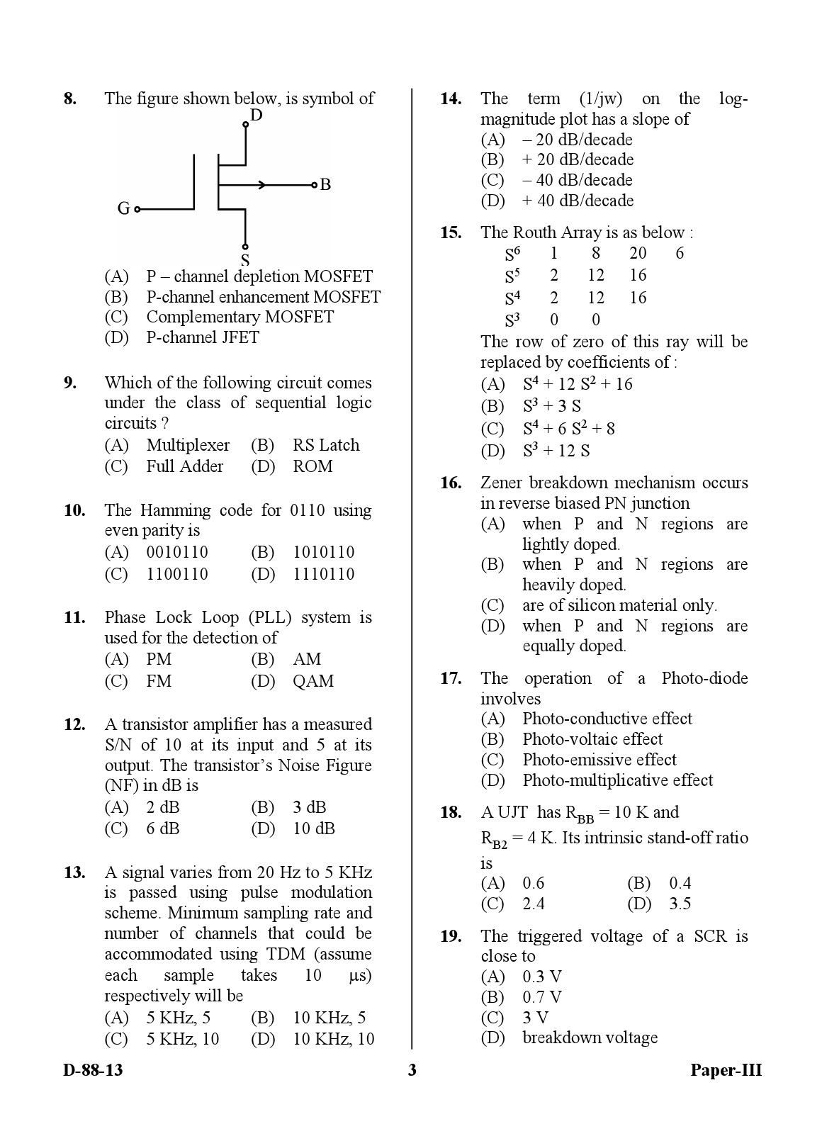 UGC NET Electronic Science Question Paper III December 2013 3