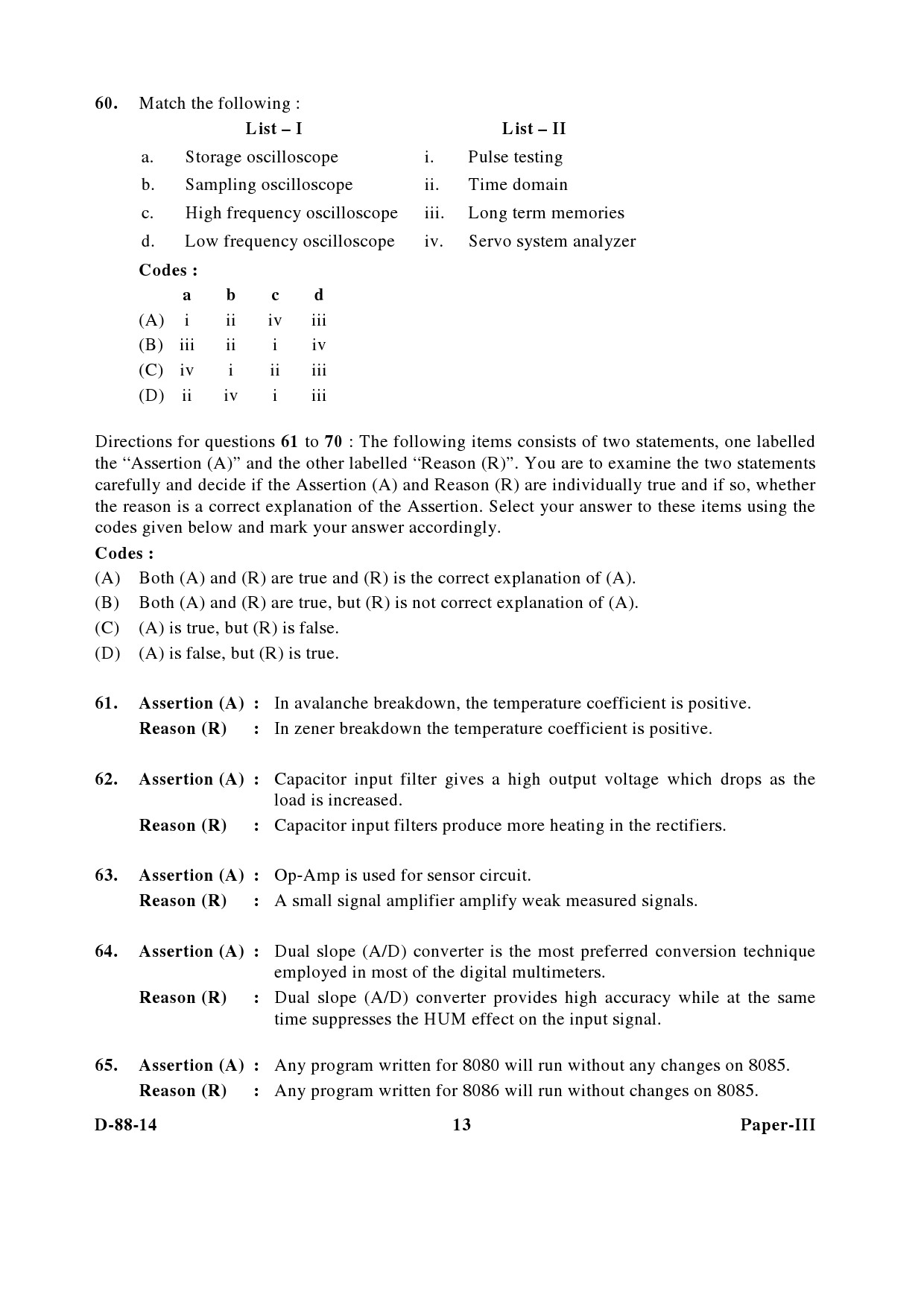 UGC NET Electronic Science Question Paper III December 2014 13