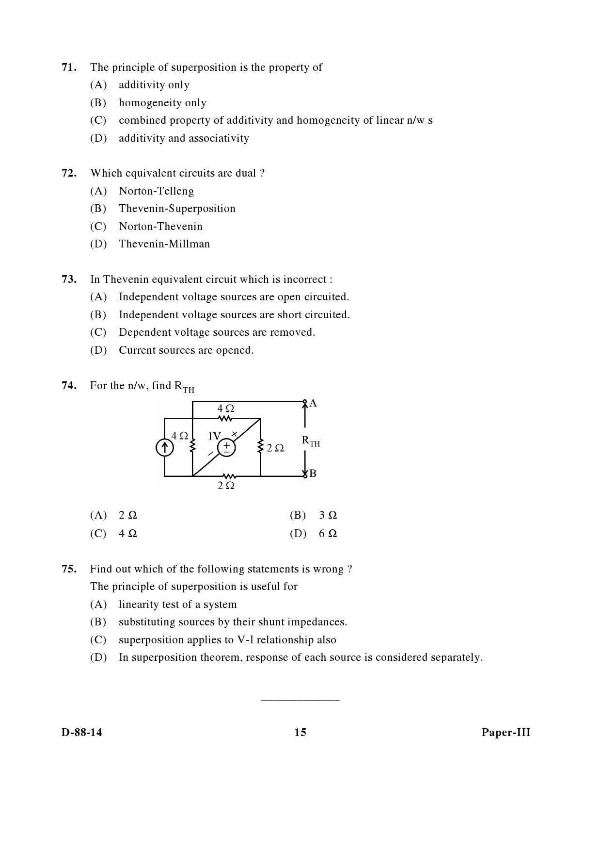 UGC NET Electronic Science Question Paper III December 2014 15