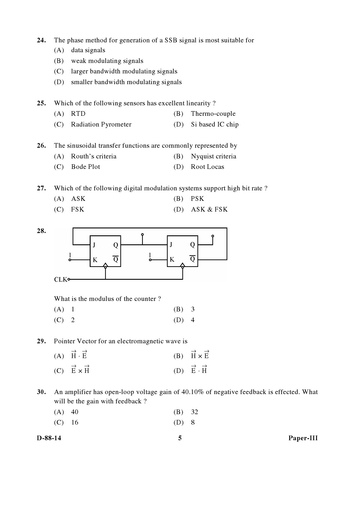 UGC NET Electronic Science Question Paper III December 2014 5